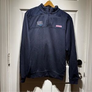 Vineyard Vines Shep Shirt Navy Half-Zip Pullover with Embroidered Logos